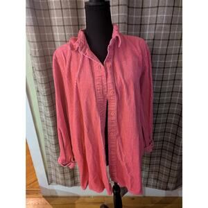 Blair Hot Pink Corduroy Button Up XL